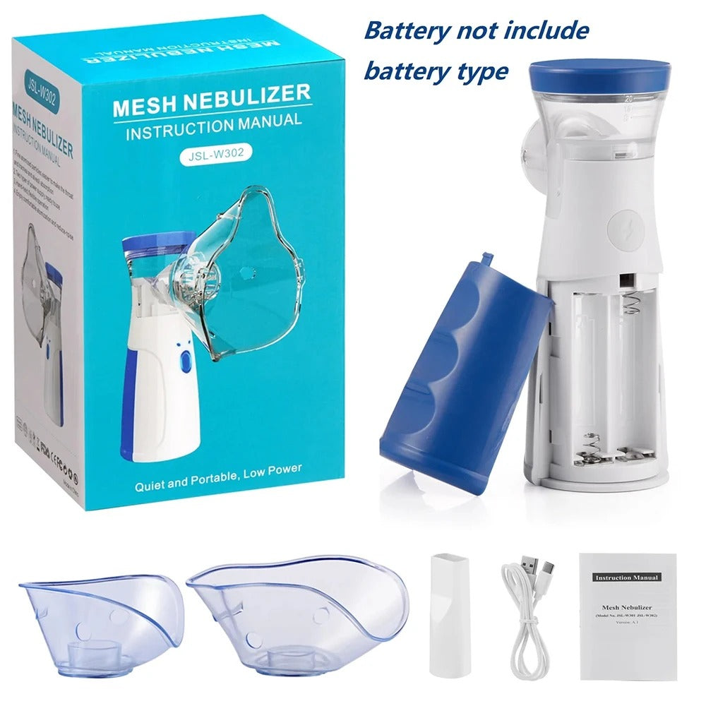 Portable Mesh Nebulizer for Kids and Adults USB Rechargeable Low Noise Handheld Inhaler with Mask and Accessories